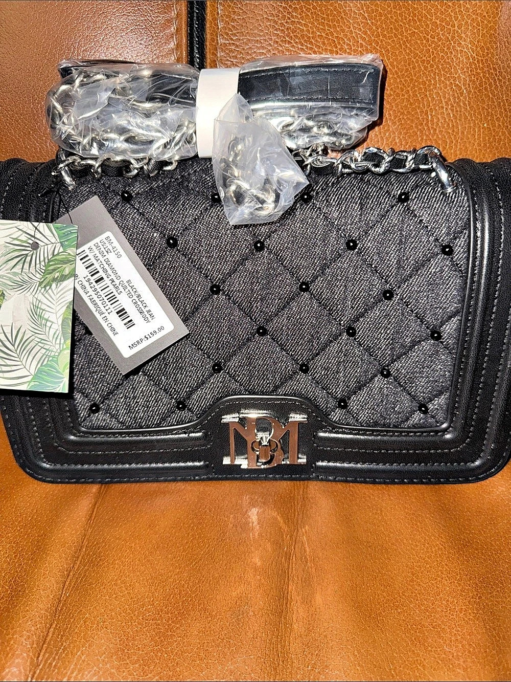 Badgley Michika Quilted Shoulder Bag in Black NWT